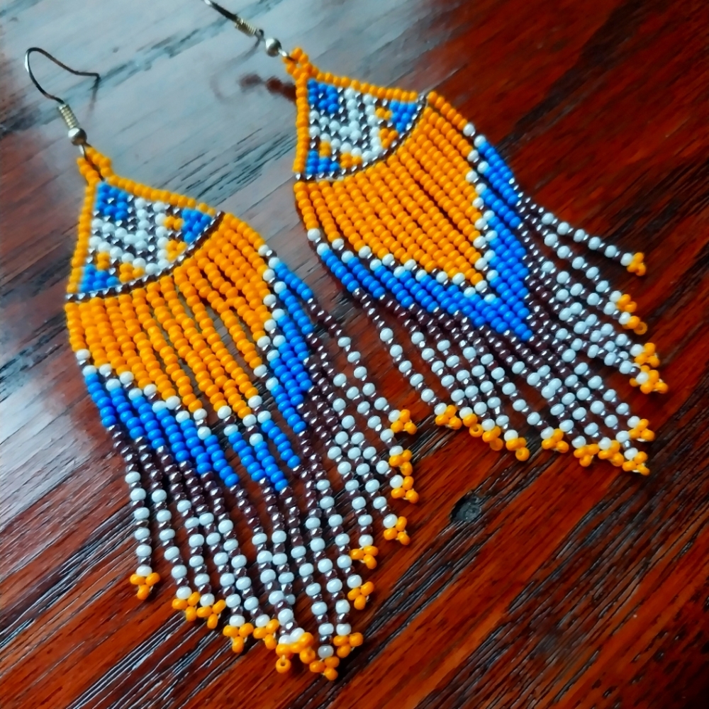 Handmade "V" is for Victory Beaded Earrings